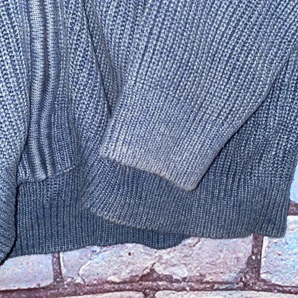 L.L. Bean Sweatshirt Size Large Tall Full Zip Gray Knit Sweater 100% Cotton - Picture 5 of 5
